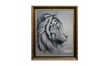 กรอบรูปภาพวาดสีน้ำมัน เสือโคร่งด้านข้าง